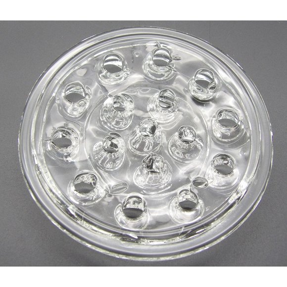 Vintage Glass Flower Frog 5" W 16 Holes - Picture 9 of 9